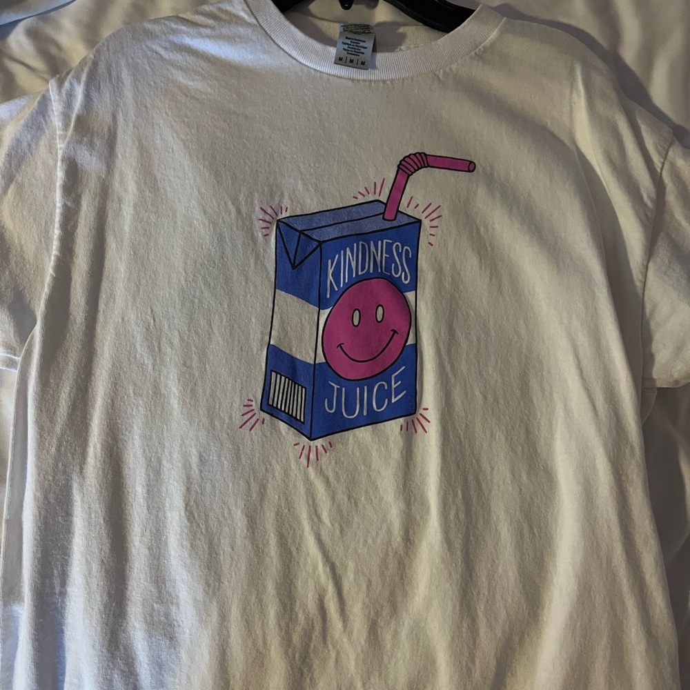White T-Shirt with Kindness Juice Graphic